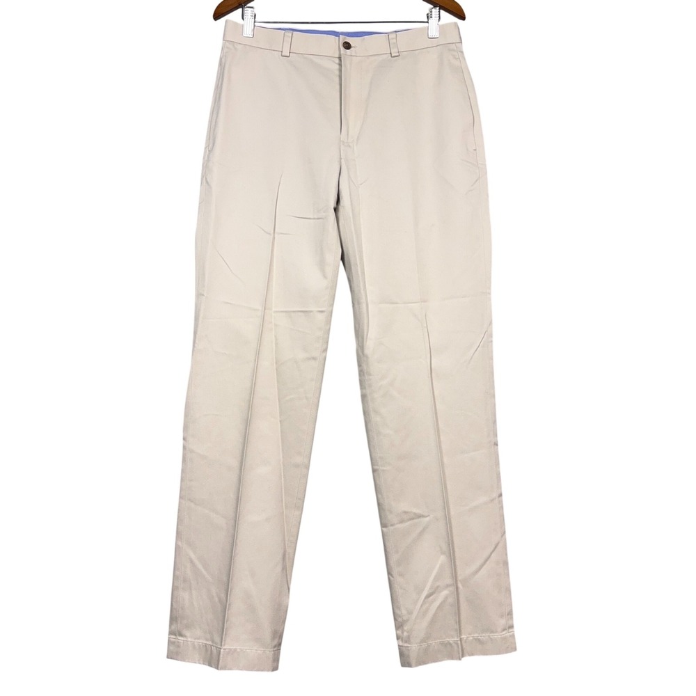 Brooks Brothers Advantage Chino Clark Pants Mens Size 32 Cotton Khaki Preppy